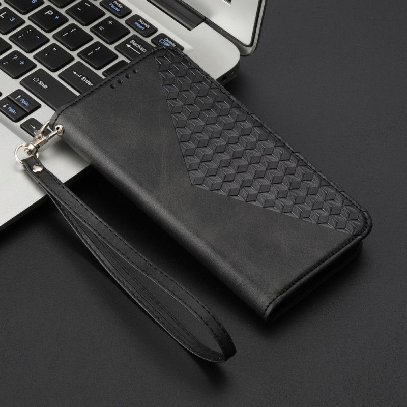 Flip Case Für Samsung Galaxy S25 5g Edge Riemen Mit Rautenmuster