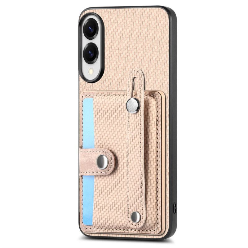 Hülle Für Samsung Galaxy S25 5g Edge Carbonfaser-case Mit Kartenhalter Und Tragegurt