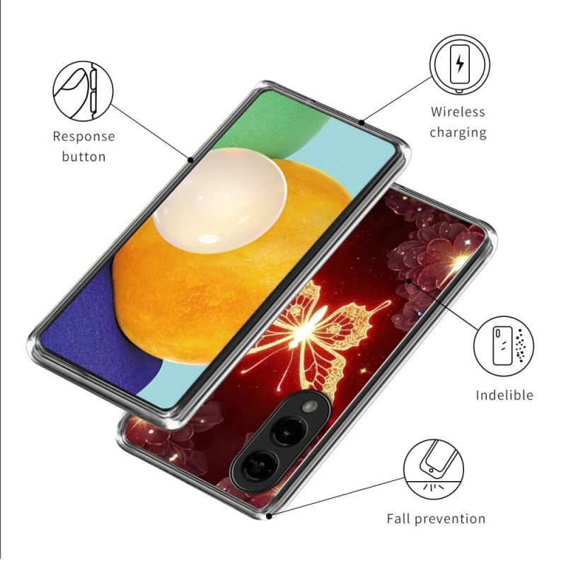 Hülle Für Samsung Galaxy S25 5g Edge Goldener Schmetterling