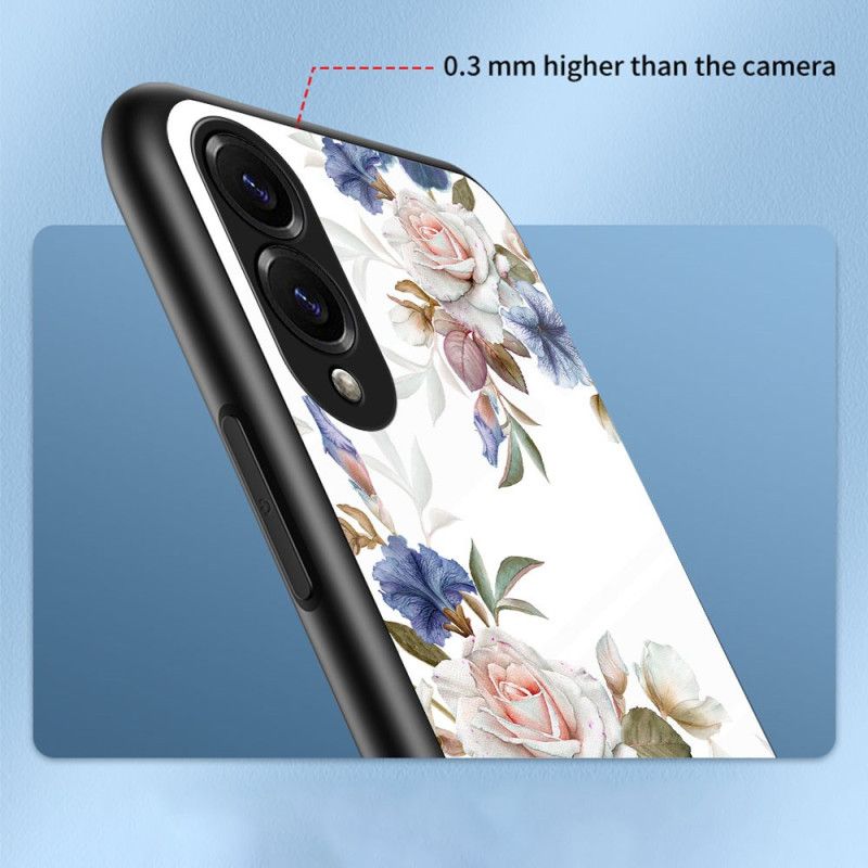 Hülle Samsung Galaxy S25 5g Edge Blumenmuster Aus Gehärtetem Glas
