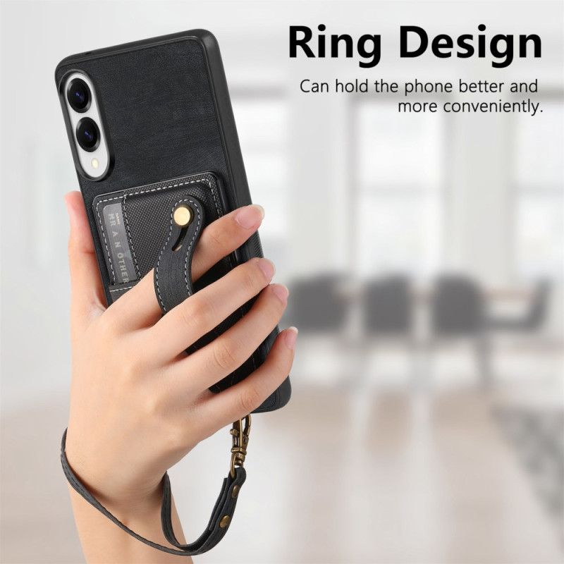 Hülle Samsung Galaxy S25 5g Edge Retro-kartenhalter & Handschlaufe