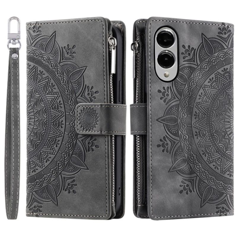 Lederhüllen Für Samsung Galaxy S25 5g Edge Geldbörse In Mandala-wildlederoptik