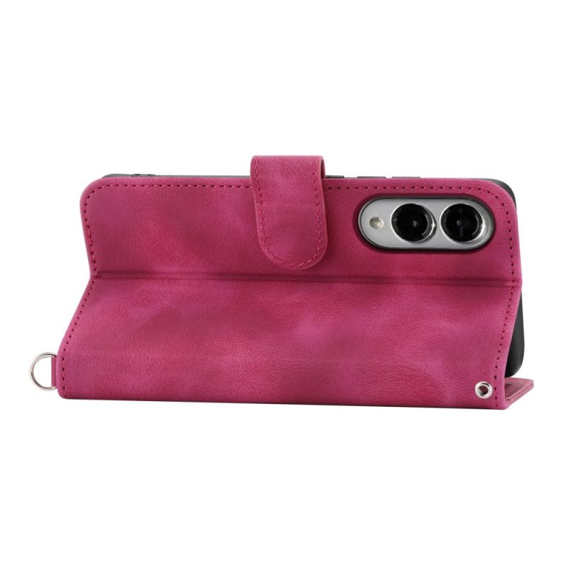 Lederhüllen Samsung Galaxy S25 5g Edge Blumenmuster Und Riemen