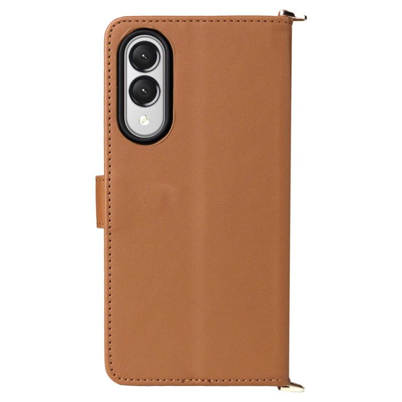 Lederhüllen Samsung Galaxy S25 5g Edge Gesteppt Mit Riemen Und Schulterriemen