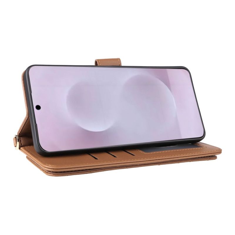 Lederhüllen Samsung Galaxy S25 5g Edge Gesteppt Mit Riemen Und Schulterriemen