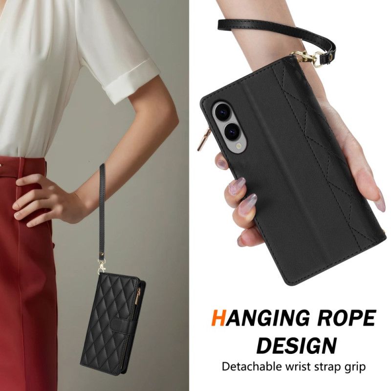 Lederhüllen Samsung Galaxy S25 5g Edge Handyhülle Gesteppte Geldbörse