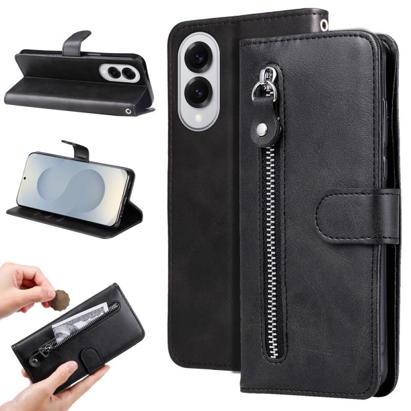 Lederhüllen Samsung Galaxy S25 5g Edge Handyhülle Reißverschlusstasche