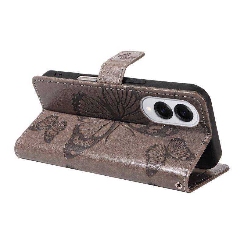 Lederhüllen Samsung Galaxy S25 5g Edge Riesiges Schmetterlingsmuster