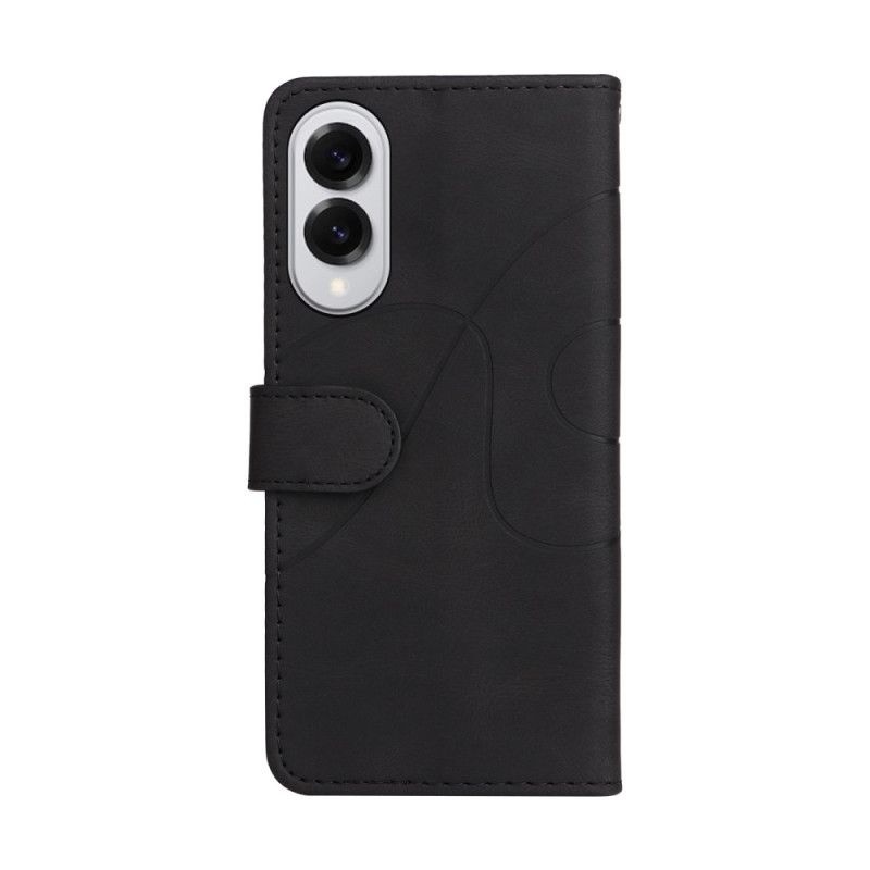 Lederhüllen Samsung Galaxy S25 5g Edge Zweifarbige Wellenstruktur