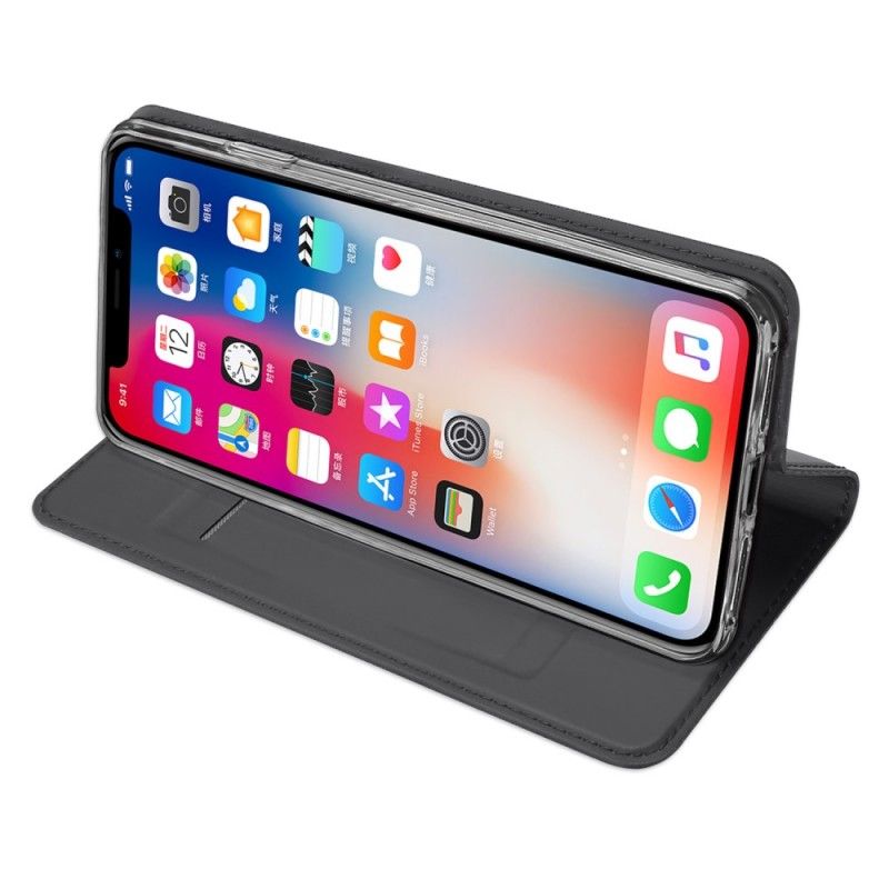 Flip Case Für iPhone XR Schwarz Erstklassige Serie