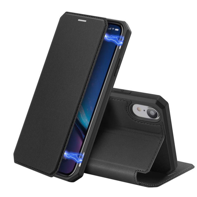 Flip Case Für iPhone XR Schwarz Haut X Serie Dux Ducis