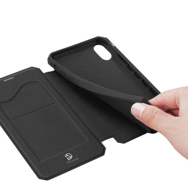 Flip Case Für iPhone XR Schwarz Haut X Serie Dux Ducis
