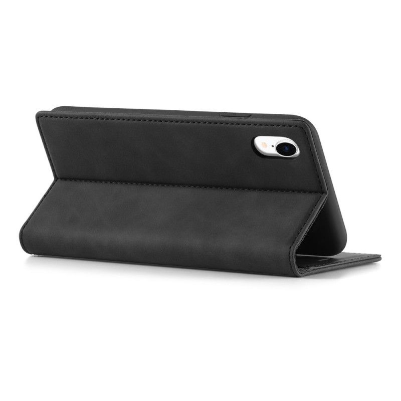 Flip Case Für iPhone XR Schwarz Lc.Imeeke Ledereffekt