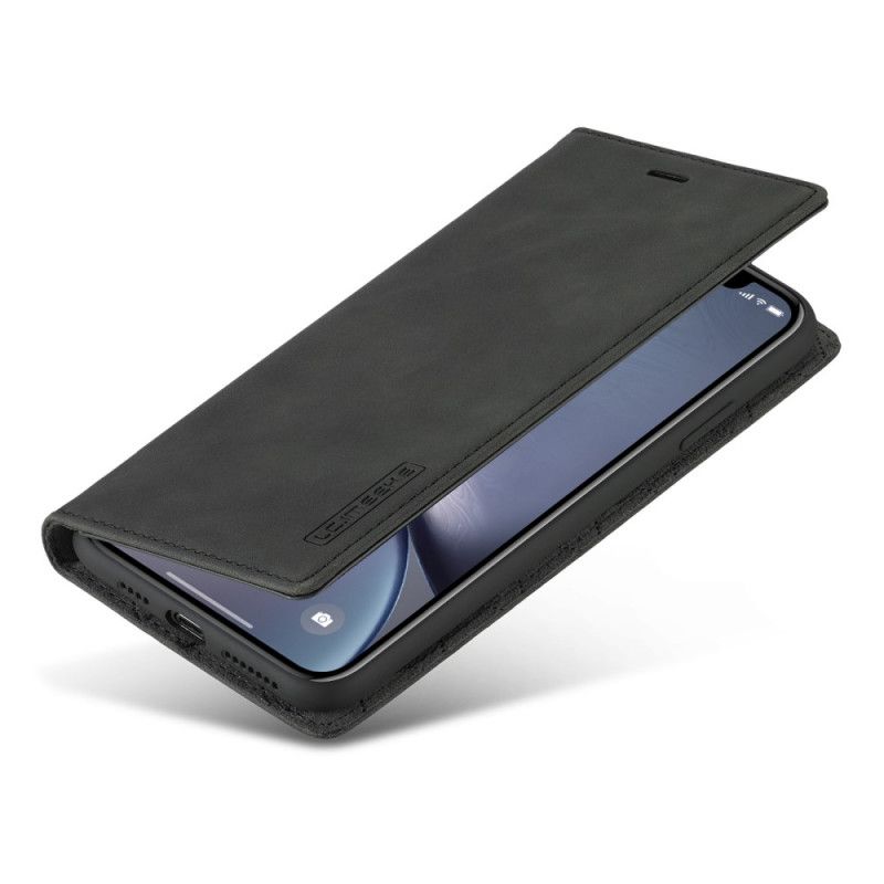 Flip Case Für iPhone XR Schwarz Lc.Imeeke Ledereffekt
