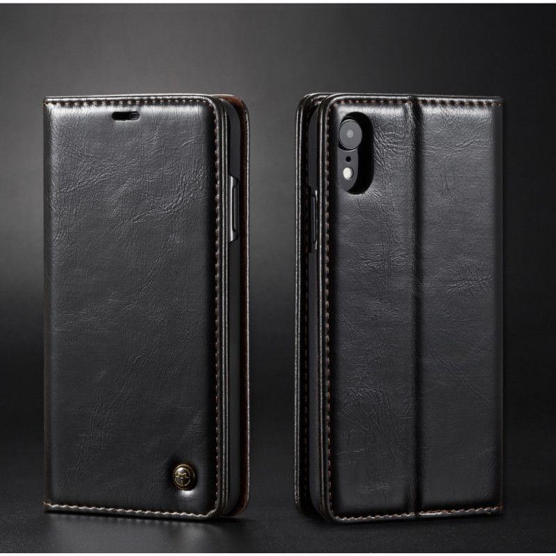 Flip Case iPhone XR Schwarz Casemeölwachs