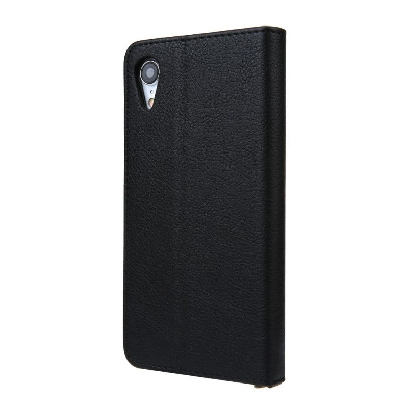 Flip Case iPhone XR Schwarz Handyhülle Cmai2 Multi-Card-Ledereffekt