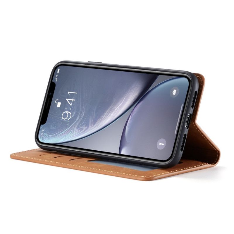 Flip Case iPhone XR Schwarz Handyhülle Forwenw Ledereffekt