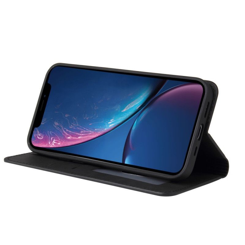 Flip Case iPhone XR Schwarz Seidiges Berührungsdreieck