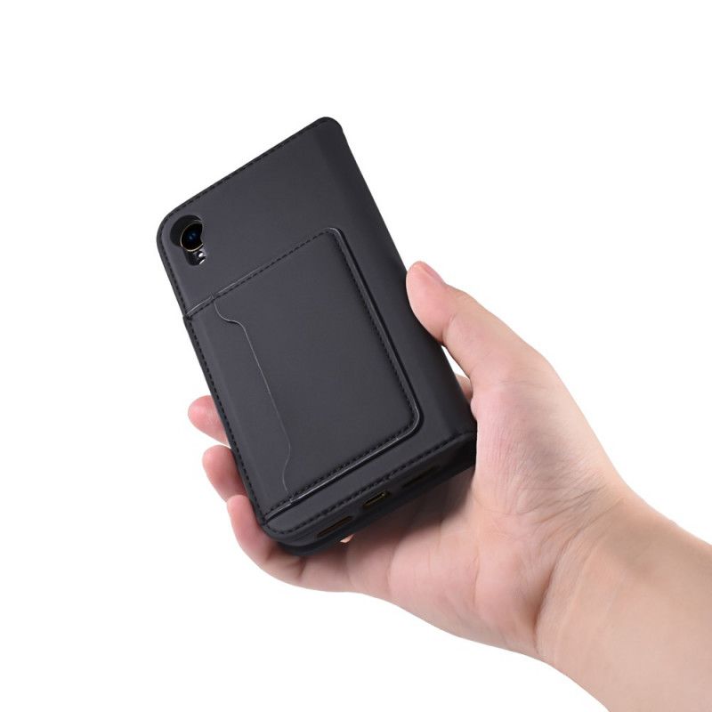 Flip Case iPhone XR Schwarz Stützkartenhalter