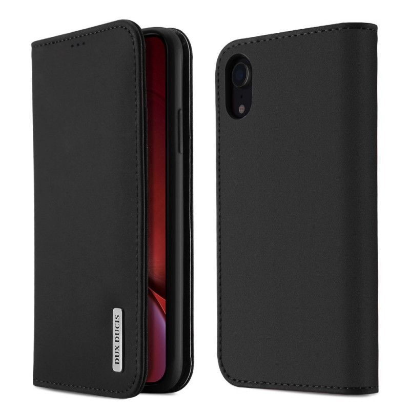 Flip Case iPhone XR Schwarz Wunschserie Dux-Ducis