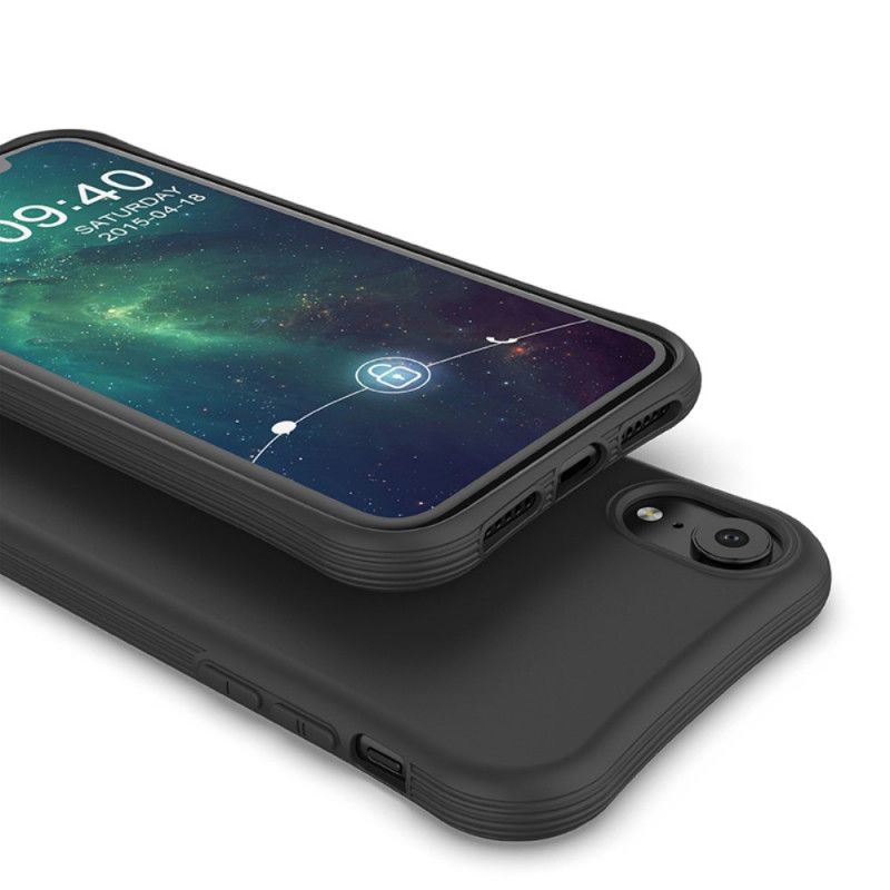 Hülle Für iPhone XR Schwarz Hochwertiges Mattes Silikon