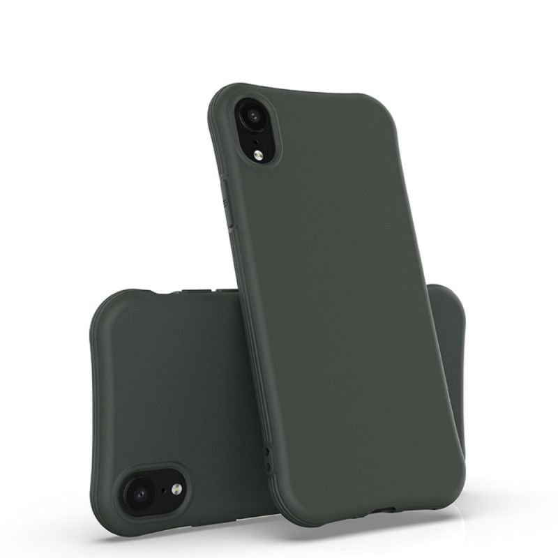 Hülle Für iPhone XR Schwarz Hochwertiges Mattes Silikon