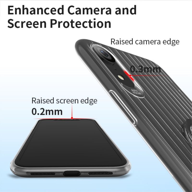 Hülle Für iPhone XR Schwarz Transparenter Ringträger