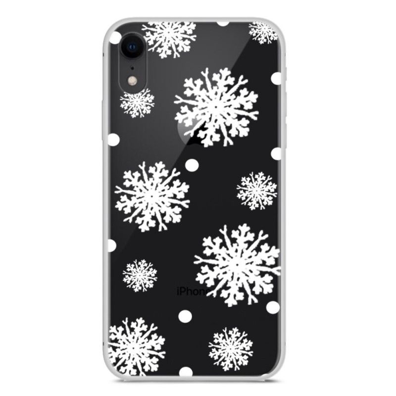 Hülle Für iPhone XR Weiß Schneeflocken
