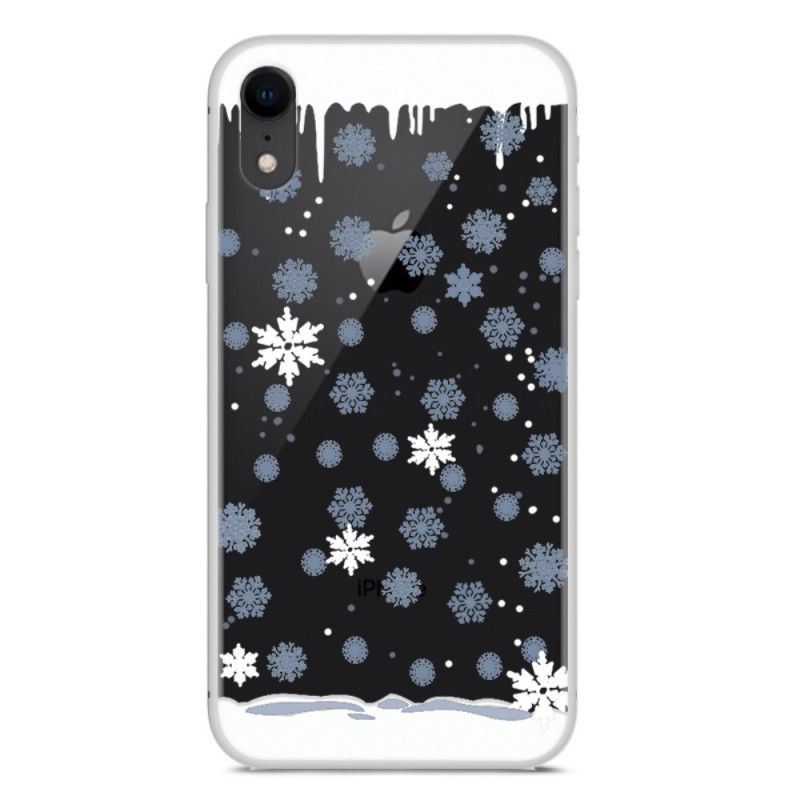 Hülle Für iPhone XR Weiß Schneeflocken