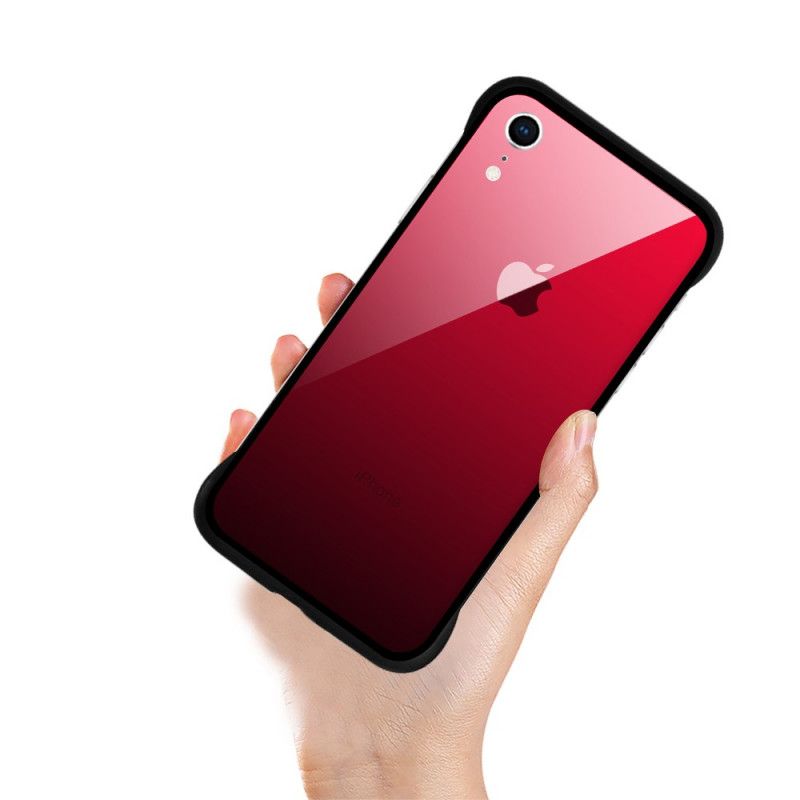 Hülle iPhone XR Dunkelblau Nxe Gehärtete Glasfarben