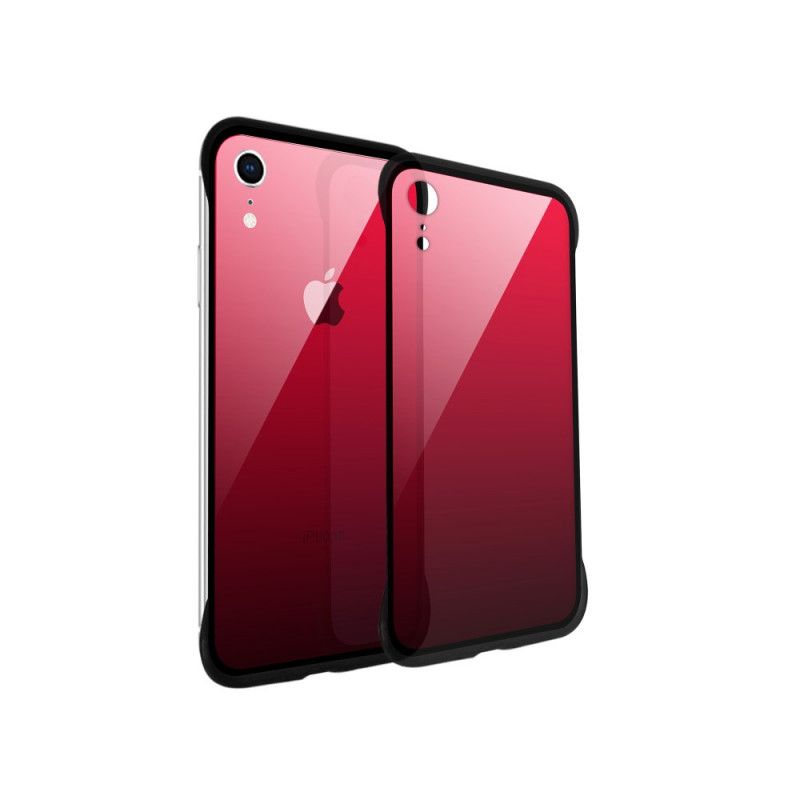 Hülle iPhone XR Dunkelblau Nxe Gehärtete Glasfarben