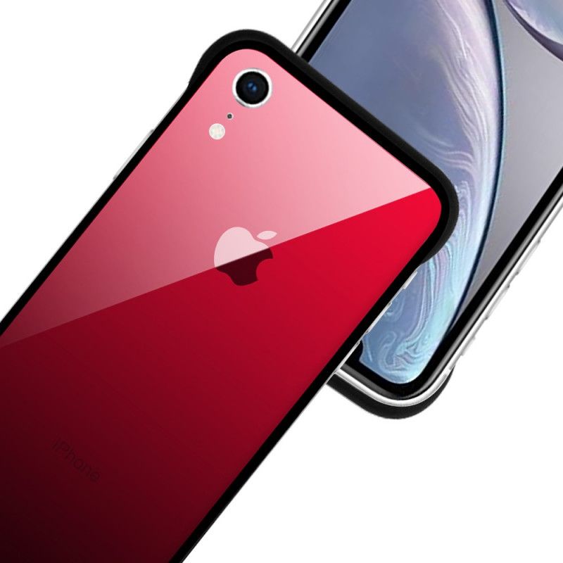 Hülle iPhone XR Dunkelblau Nxe Gehärtete Glasfarben