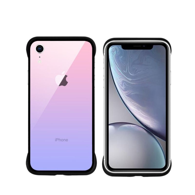 Hülle iPhone XR Dunkelblau Nxe Gehärtete Glasfarben