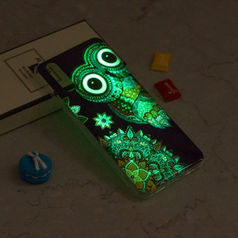 Hülle iPhone XR Fluoreszierende Mandala-Eule