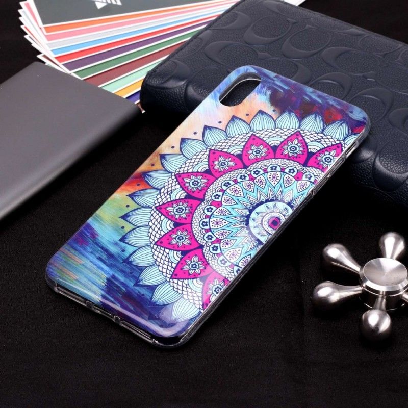 Hülle iPhone XR Fluoreszierendes Farbiges Mandala