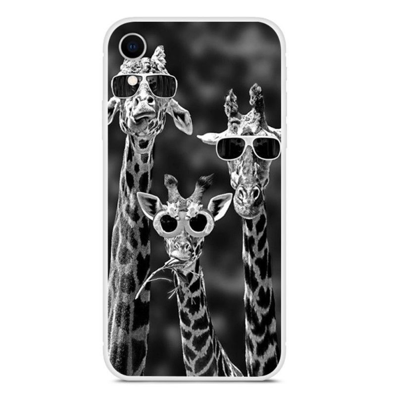 Hülle iPhone XR Handyhülle Giraffen Mit Brille