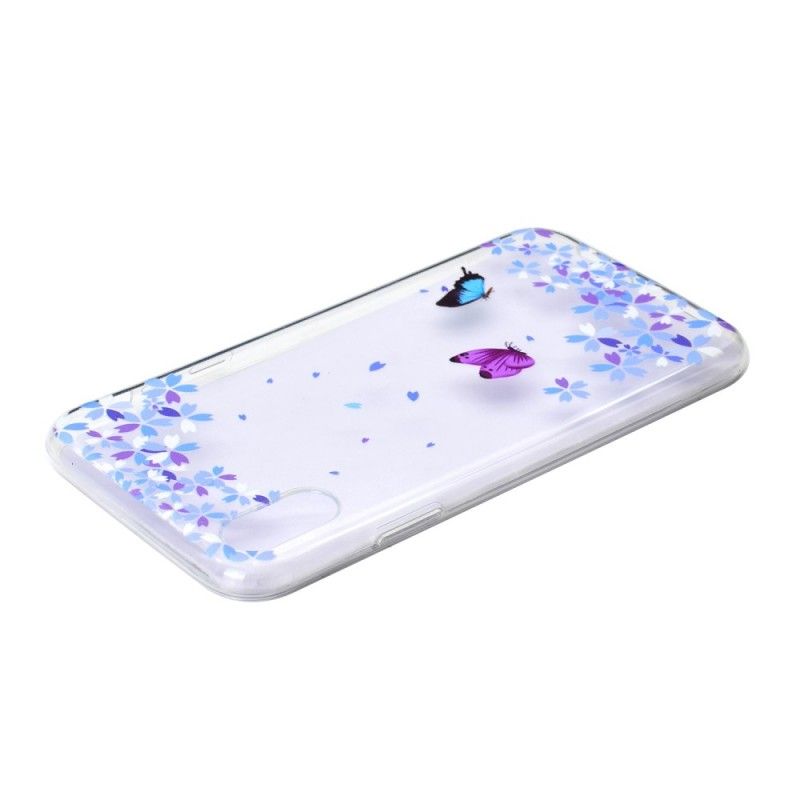 Hülle iPhone XR Handyhülle Transparente Schmetterlinge Und Blumen