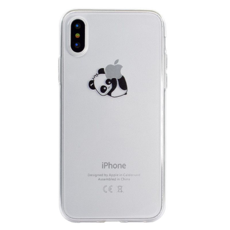 Hülle iPhone XR Logo-Panda-Spiele