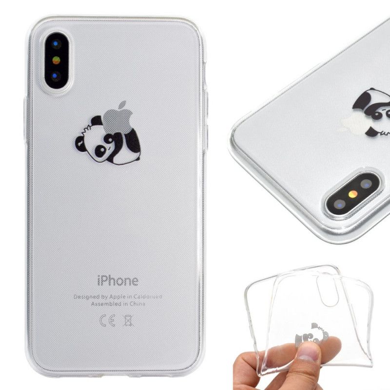 Hülle iPhone XR Logo-Panda-Spiele