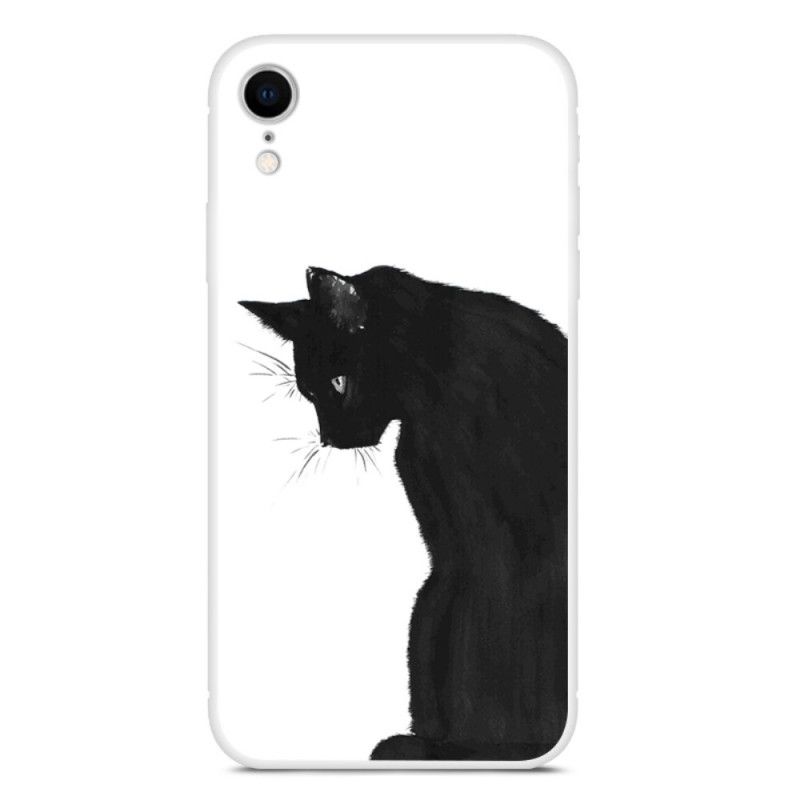 Hülle iPhone XR Nachdenkliche Schwarze Katze