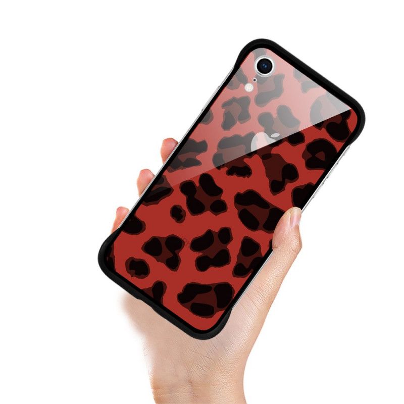 Hülle iPhone XR Rot Nxe Leopardenflecken