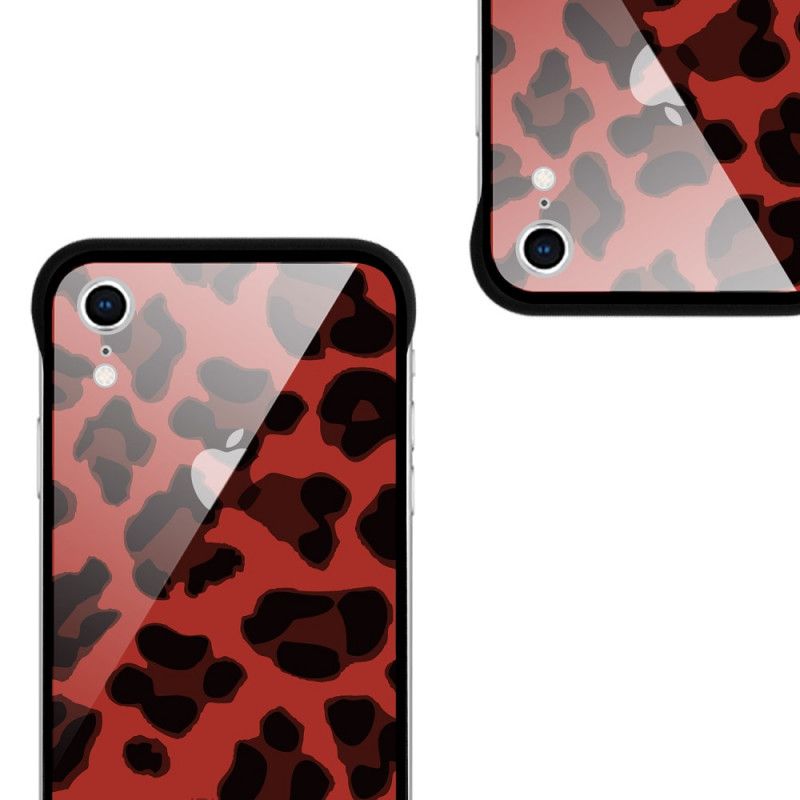 Hülle iPhone XR Rot Nxe Leopardenflecken