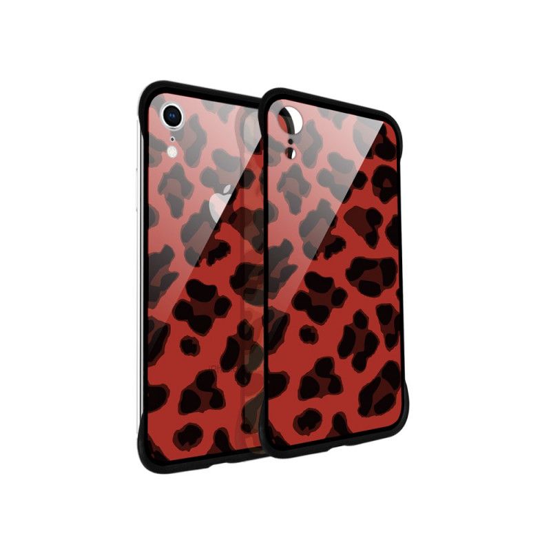 Hülle iPhone XR Rot Nxe Leopardenflecken