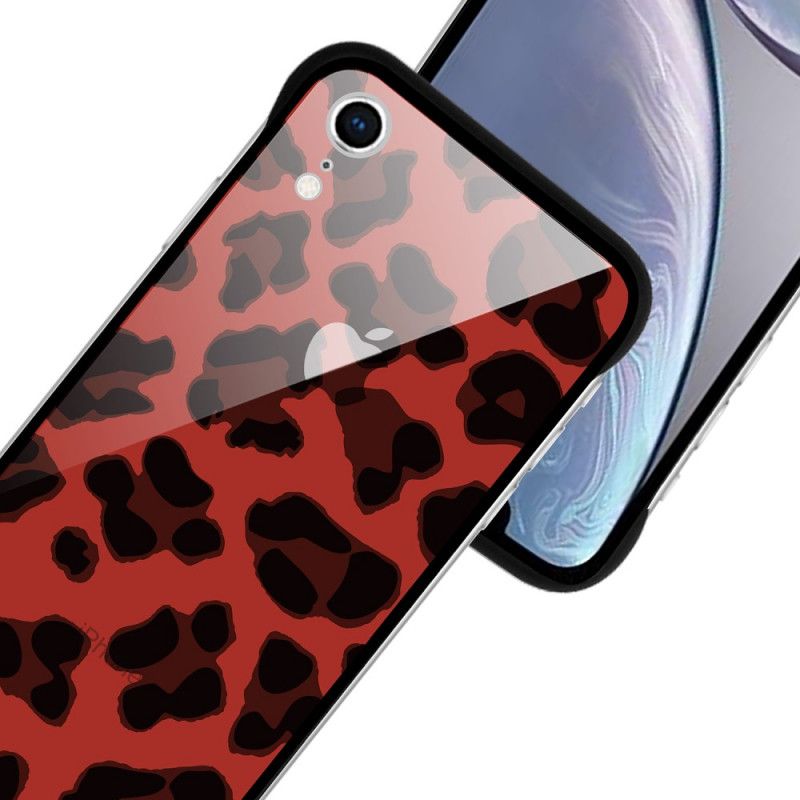 Hülle iPhone XR Rot Nxe Leopardenflecken