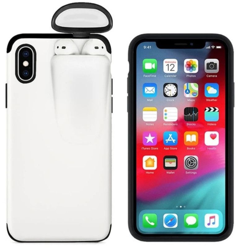 Hülle iPhone XR Schwarz 2-In-1-Airpods-Gehäuse