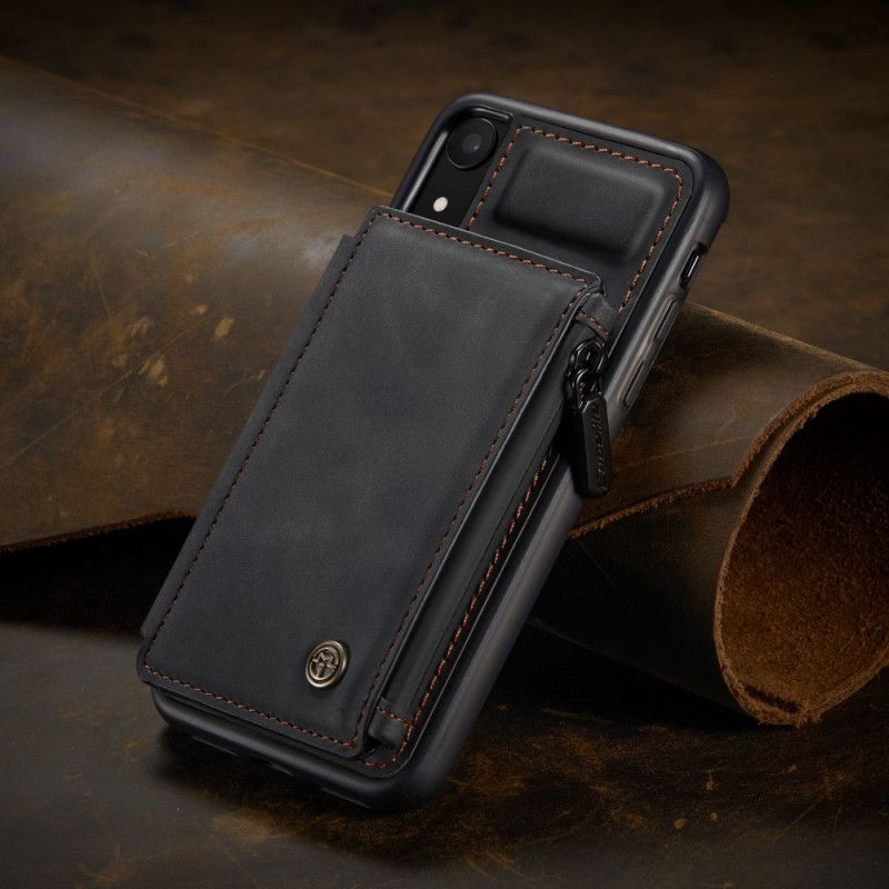 Hülle iPhone XR Schwarz Caseme Wallet-Stil