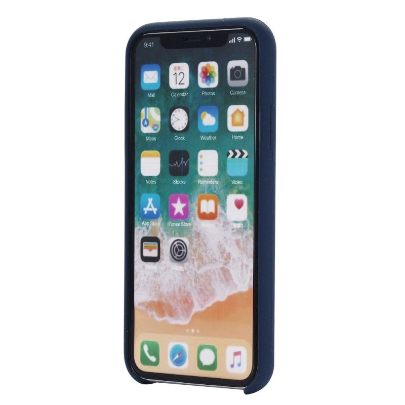 Hülle iPhone XR Schwarz Flüssiges Silikon