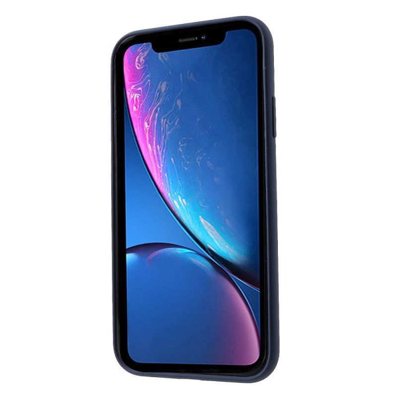 Hülle iPhone XR Schwarz Gegenseitiges Flüssiges Silikon