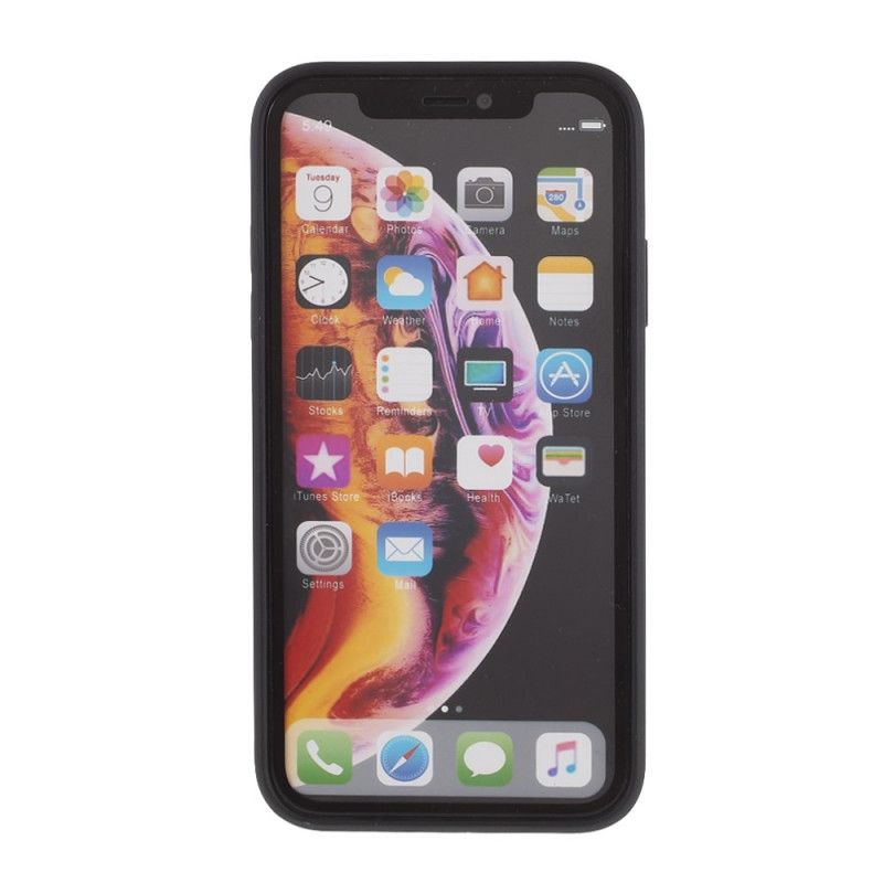 Hülle iPhone XR Schwarz Glasboden Und Silikonkanten