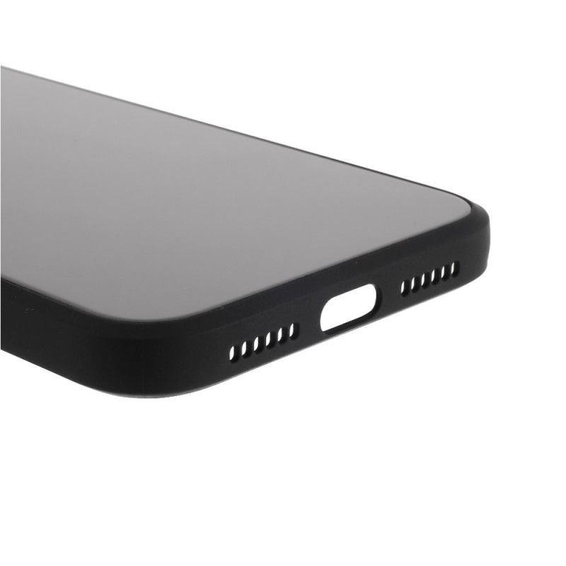Hülle iPhone XR Schwarz Glasboden Und Silikonkanten